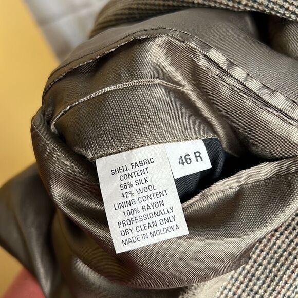 Tailor’s Row by Deansgate Silk & Wool Blazer Suit Jacket Coat Size 46R Vintage - Picture 6 of 7